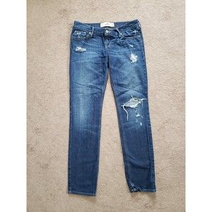 Hollister Ripped Blue Jeans Skinny Low Rice Women's Size 3R 26x33